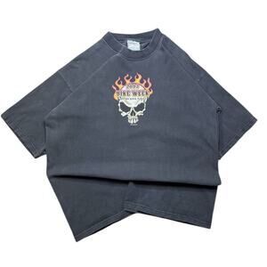 Vintage Bike Week 2003 Skull Graphic T Shirt Size Large jnco Grunge Style